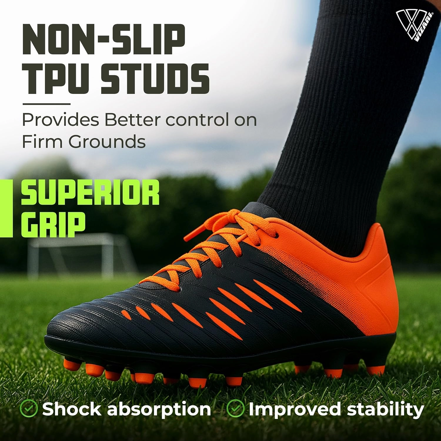 Soccer Cleats Sg Vizari Liga FG Soccer Cleats for Kids | 100% Synthetic Football Cleats for Comfortable Wear | Water Resistant Two Tone Soccer Shoes with Anti-Stretch Lining for Flexible Indoor and Outdoor Play