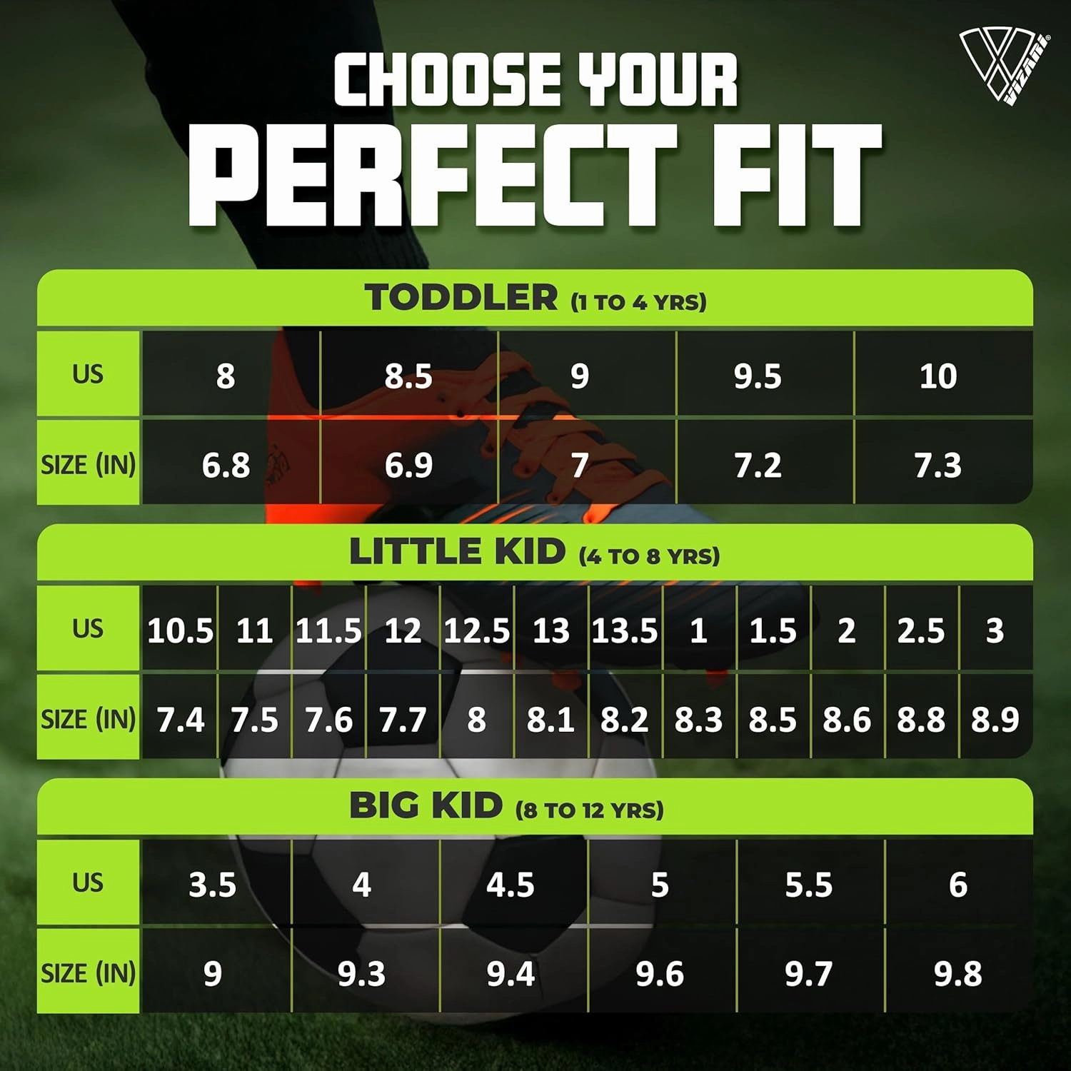 Soccer Cleat Return Vizari Liga FG Soccer Cleats for Kids | 100% Synthetic Football Cleats for Comfortable Wear | Water Resistant Two Tone Soccer Shoes with Anti-Stretch Lining for Flexible Indoor and Outdoor Play