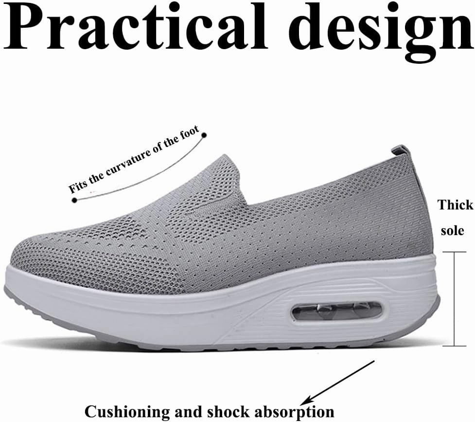 Vogany Orthopedic Sneakers Women, Breathable Cushion Hands Free Slip On Shoes, Walking Athletic Training Sneakers Reebok Cross Training Shoes