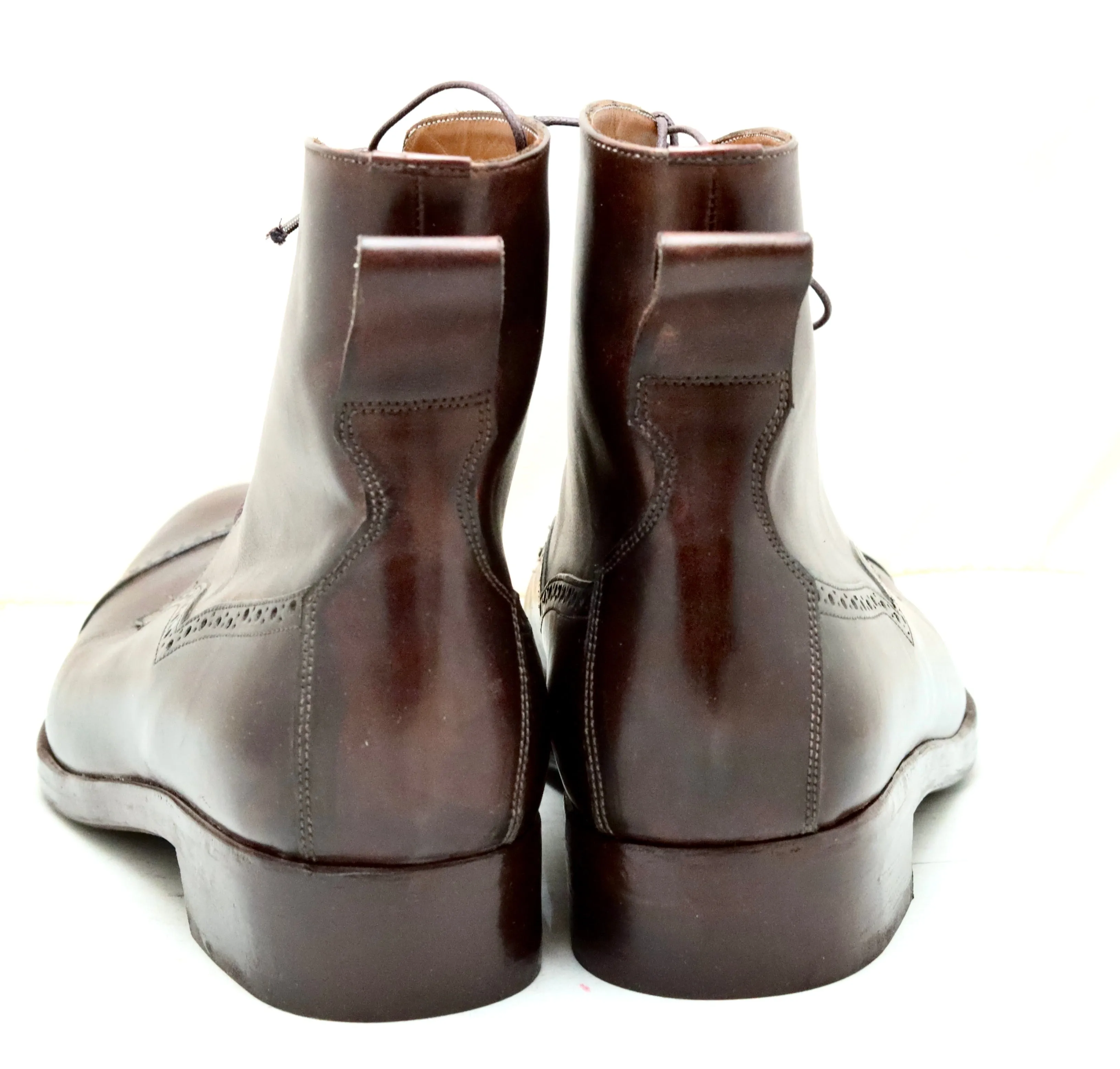 toe cap derby brogue boot  | brown | calf Gray Dress Boots