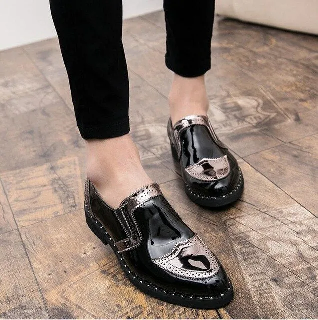 For Overpronators Best Stable Walking Men Brogues Dress Shoes For Office Oxford Shoes For Men Slip On Carved Leisure Flat Men Pointed Toe Oxford Male Wedding Shoes