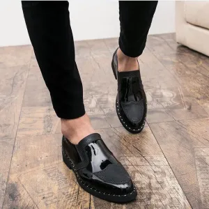 Company Walk Men Brogues Dress Shoes For Office Oxford Shoes For Men Slip On Carved Leisure Flat Men Pointed Toe Oxford Male Wedding Shoes