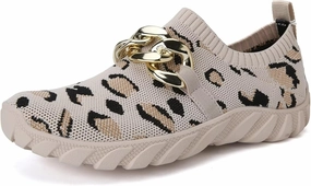 WateLves Barefoot Slip On Sneakers for Women Chain Decor Breathable Mesh Water Shoes Casual Chunky Sneakers for Walking Gym Travel Work Rs Badminton Shoes