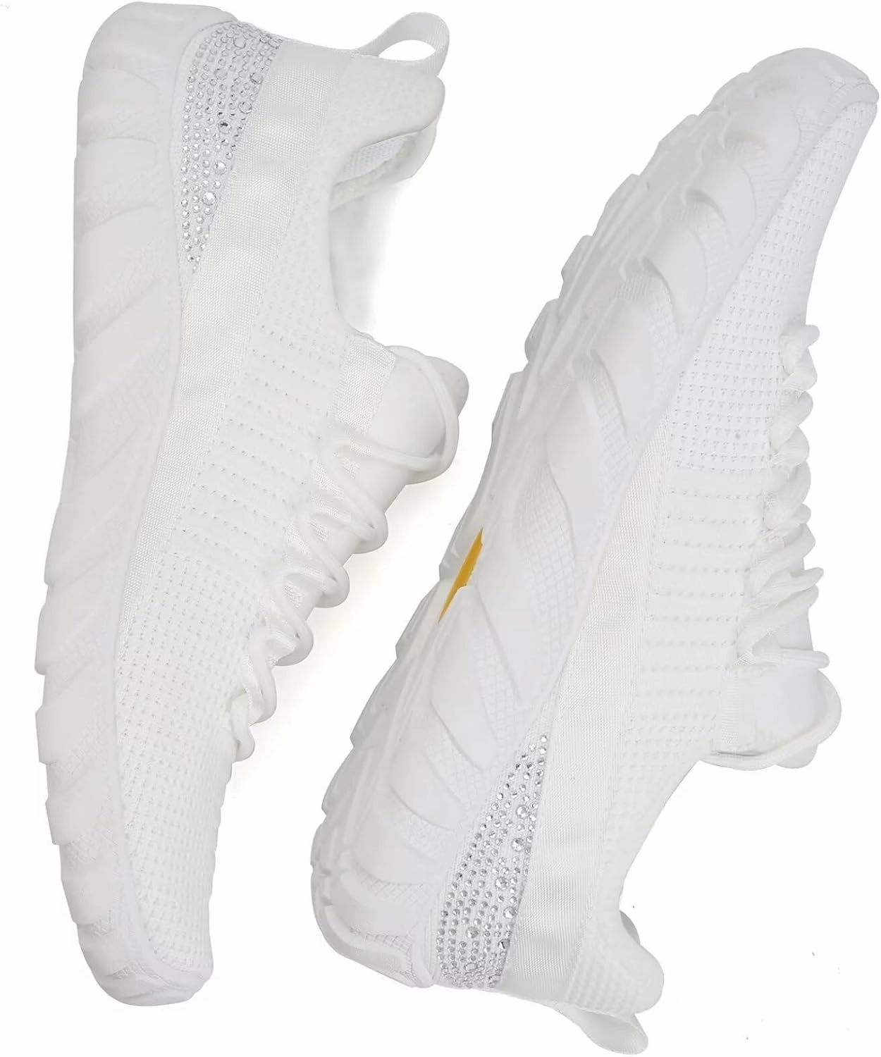 WateLves Rhinestone Sneakers for Women Chunky Slip On Walking Shoes Casual Fashion Tennis Workout Sneakers Badminton Shoes Sole