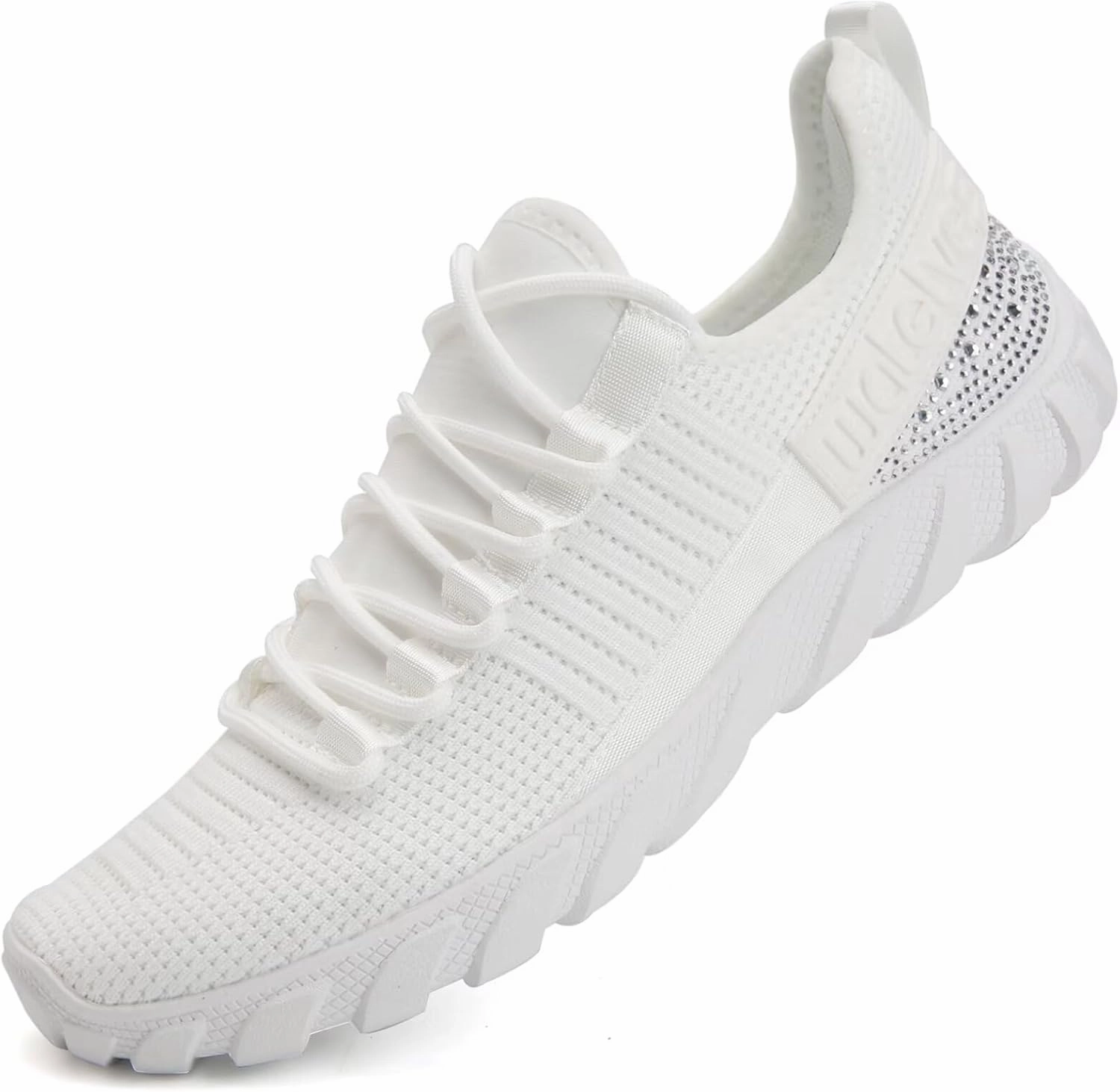 WateLves Rhinestone Sneakers for Women Chunky Slip On Walking Shoes Casual Fashion Tennis Workout Sneakers Durable Badminton Shoes