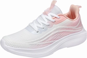 Women Casual Sneaker Lace Up Lightweight Breathable Athletic Shoes Fashion Mesh Running Sneakers Wide Width Walking Shoes Wedge Slip On Sneakers