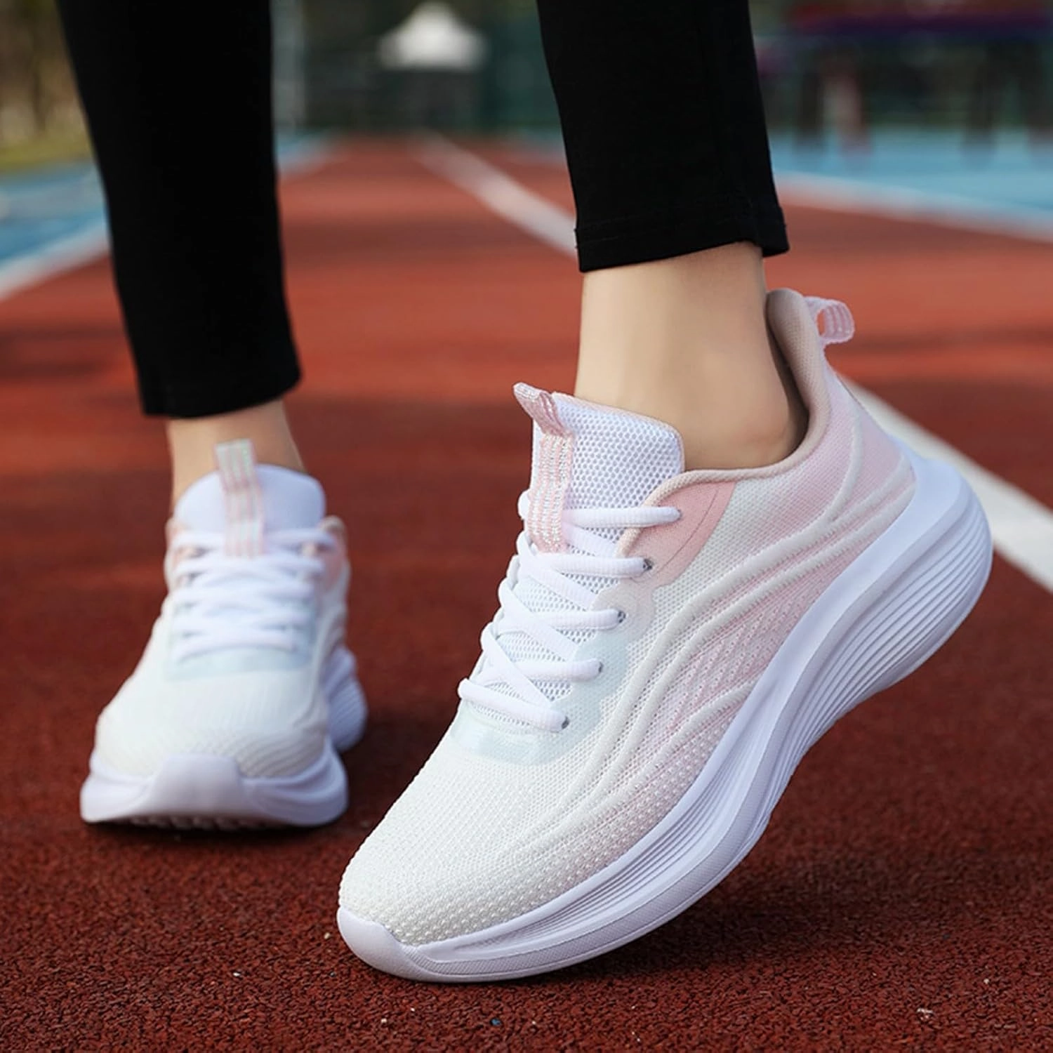 Terrain Slip Ons Women Casual Sneaker Lace Up Lightweight Breathable Athletic Shoes Fashion Mesh Running Sneakers Wide Width Walking Shoes