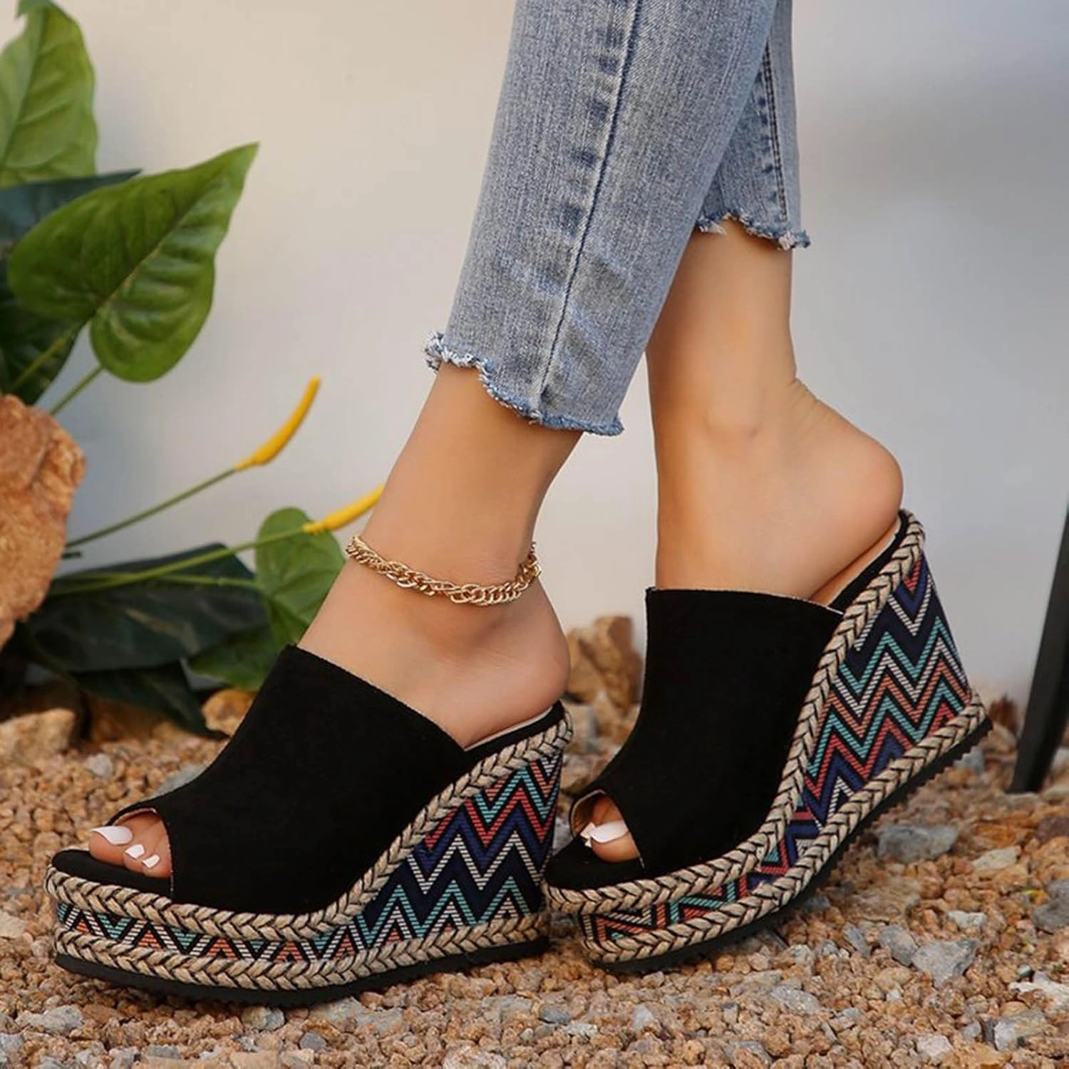 Bandals Flip Flops Wedge Platform Sandals for Women Dressy Boho Shoes Espadrilles Sandals Comfort Fashion Summer Peep Toe Slip On 2025