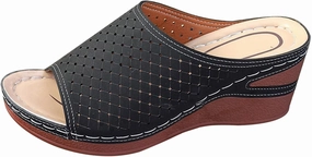 Wedge Sandals for Women Hollow Platform Shoes Slip On Walking Sandals Arch Support Wedge Slide Comfortable Open Toe Wedges Sport Slippers for Women Indoor and Outdoor Casual Breathable Shoes Flip Flops With High Arch