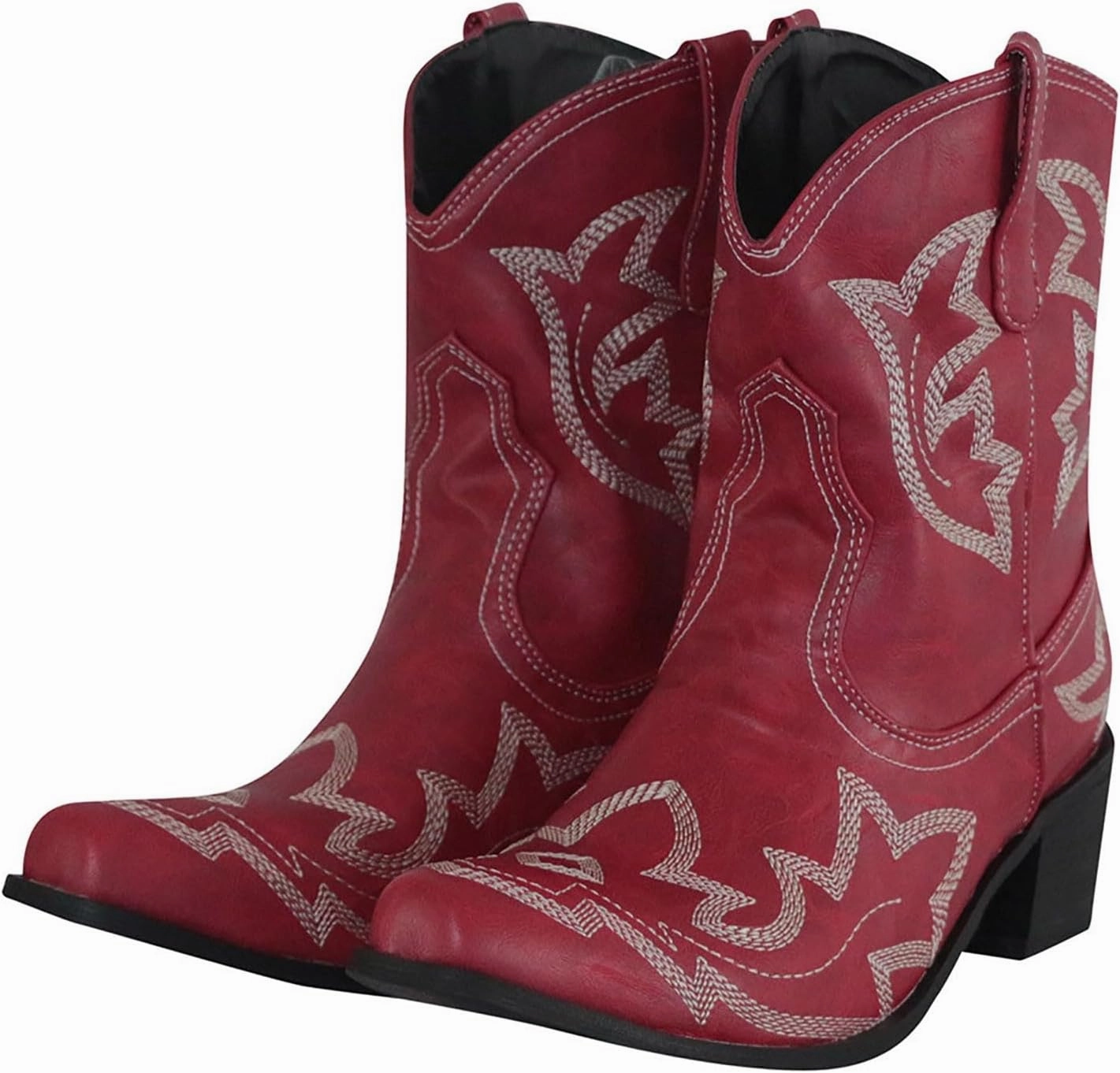 White Cowgirl Boots Woman Embroidery Cowboy Ankle Boots Low Heel Cowgirls Booties Retro Classic Outdoor Western Bootie Minimal Combat Boots