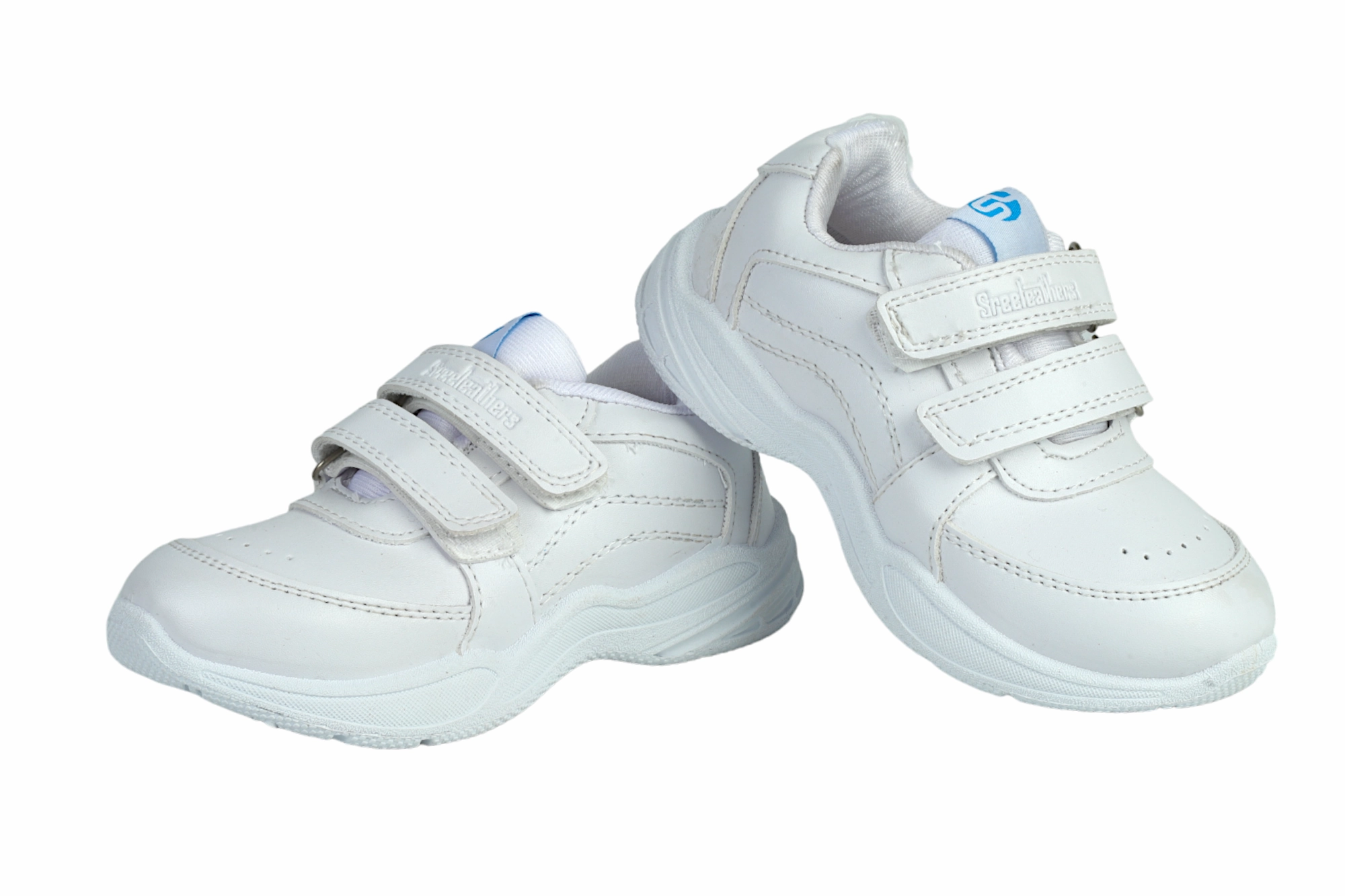 White Velcro School Shoes for Kids 57006 Non Leather Snow Boots