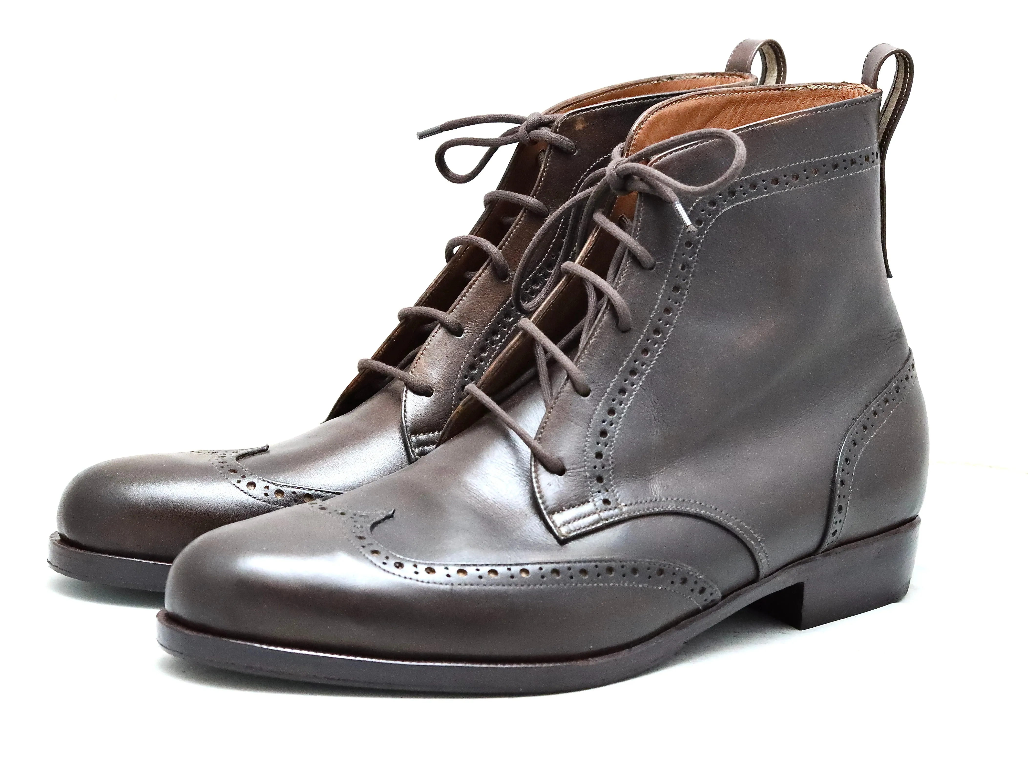 Hunter Original Short Rain Boots Wingtip derby brogue boot  | choc | calf