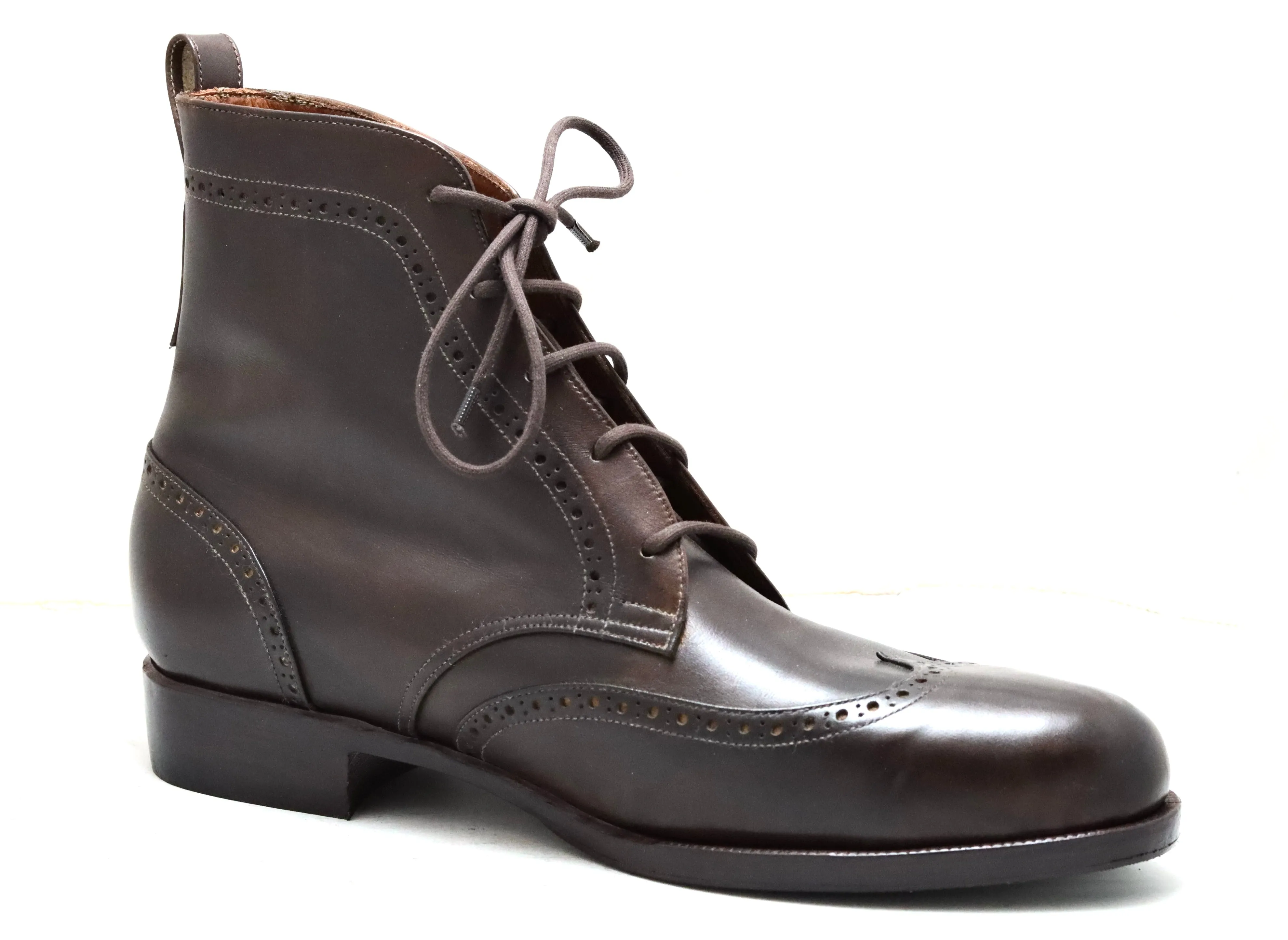 Cute Fall Boots Wingtip derby brogue boot  | choc | calf