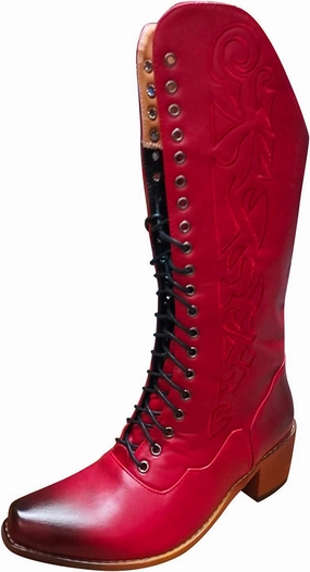 Phoenix Combat Boots Winter Boots For Women Vintage Cross Strappy Cowboy Boots Embroidered Pointed Cowgirl Western Mid-Calf Boots