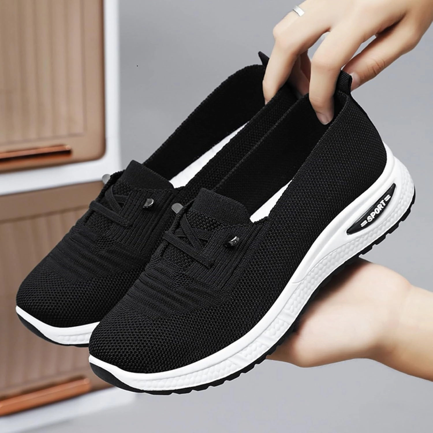 Women Comfy Orthopedic Walking Shoes, 2025 New Wide Width Orthopedic Shoes Non Slip Lightweight Breathable Slip On Arch Support Non-Slip Sneakers Volleyball Shoes Sizes
