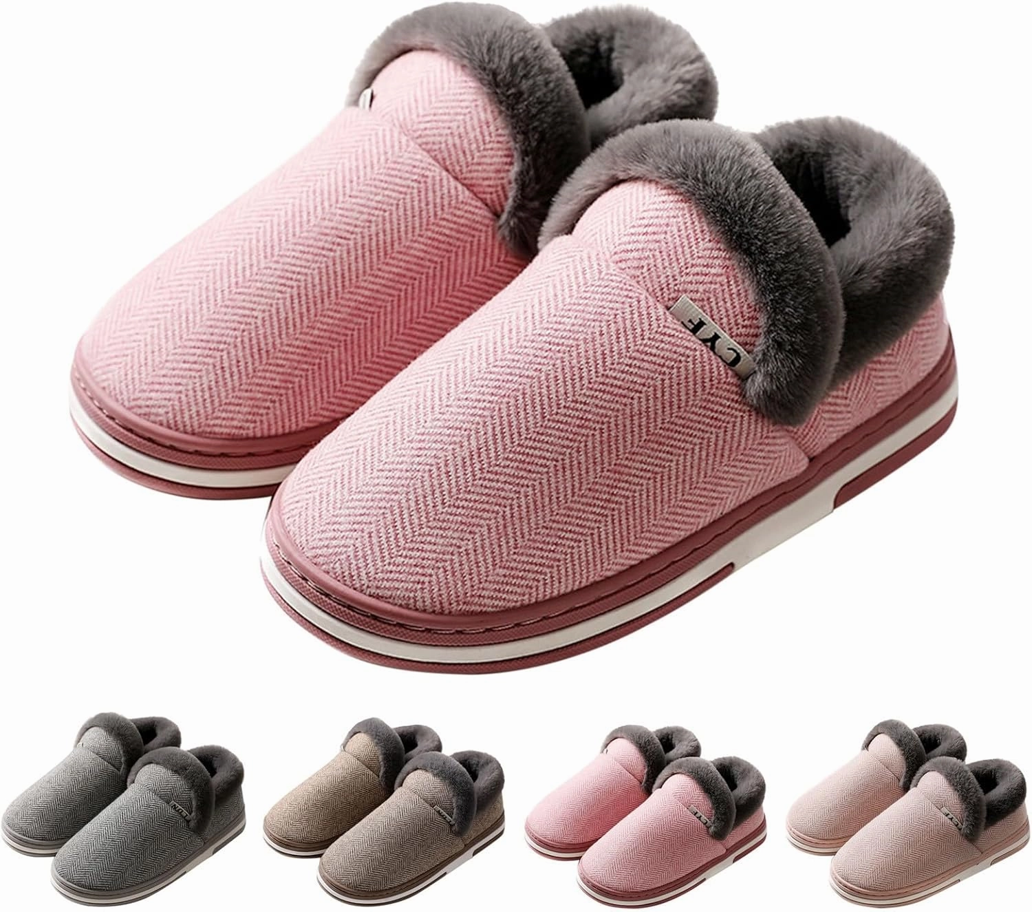 Women Platform Plush Slippers Fall Winter Thicken Warm Bedroom Non Slip Slippers Fleece Lined House Shoes Best Slip On Sneakers Slip On