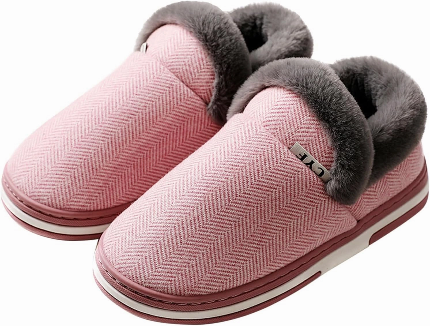 Women Platform Plush Slippers Fall Winter Thicken Warm Bedroom Non Slip Slippers Fleece Lined House Shoes Summer Casual Slip On Shoes