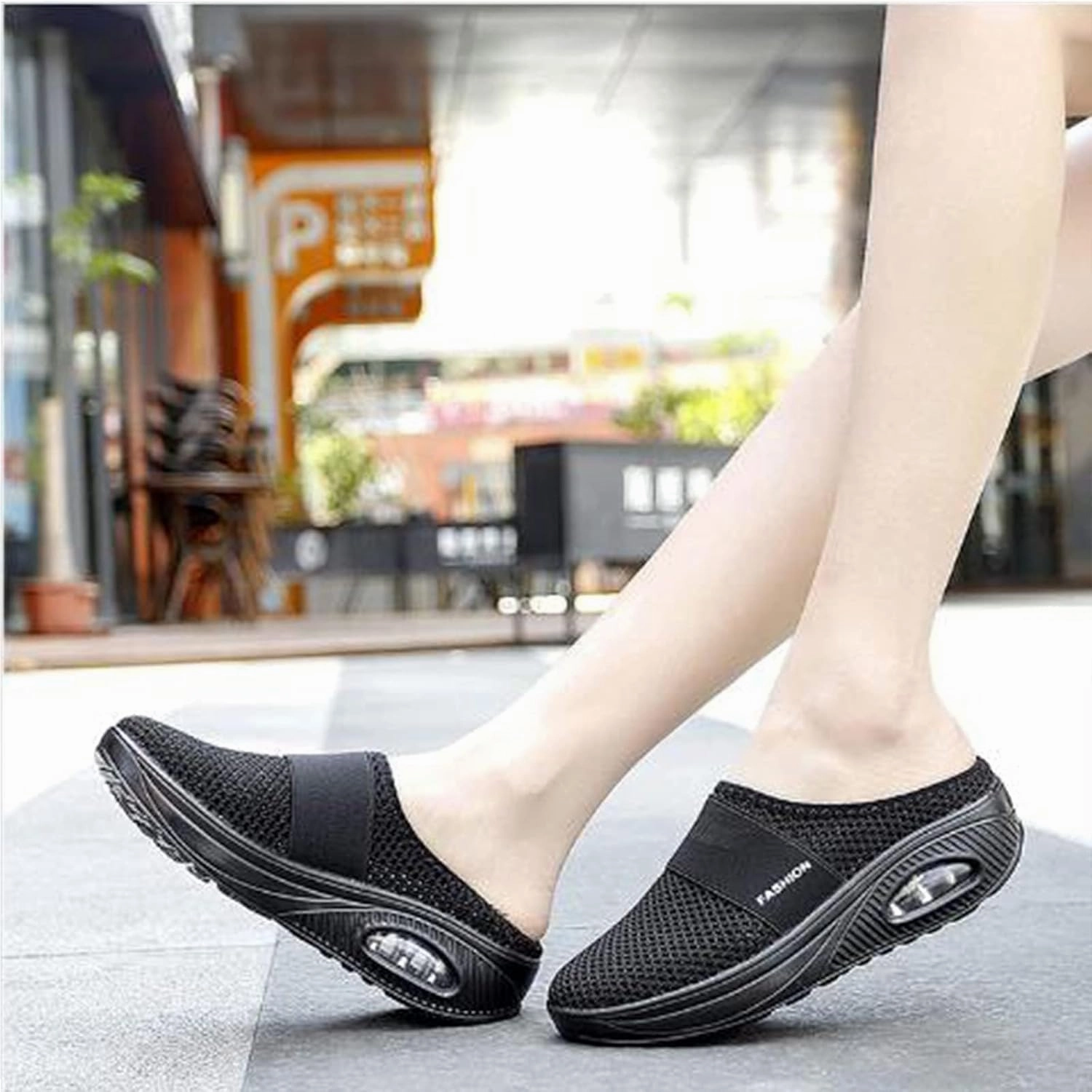 Used Tennis Shoes Women's Air Cushioned Arch Support Walking Shoes Mesh Orthopedic Diabetic Slippers Summer Slip-On Mule Sneakers Breathable Slippers Closed Toe Slides Outdoor Going Out Lounge