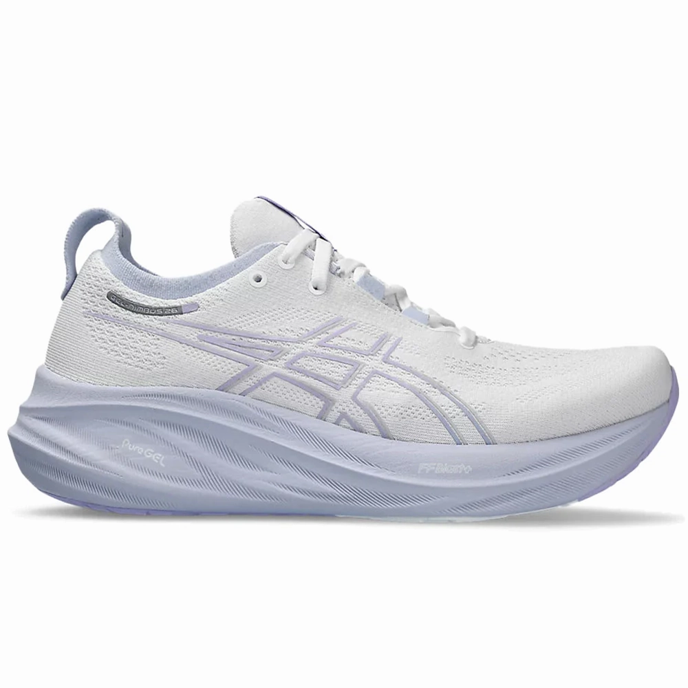 Women's Asics GEL-Nimbus 26, White/Fresh Air, 12 B Medium Asics Hypersprint 8 Track & Field Shoes