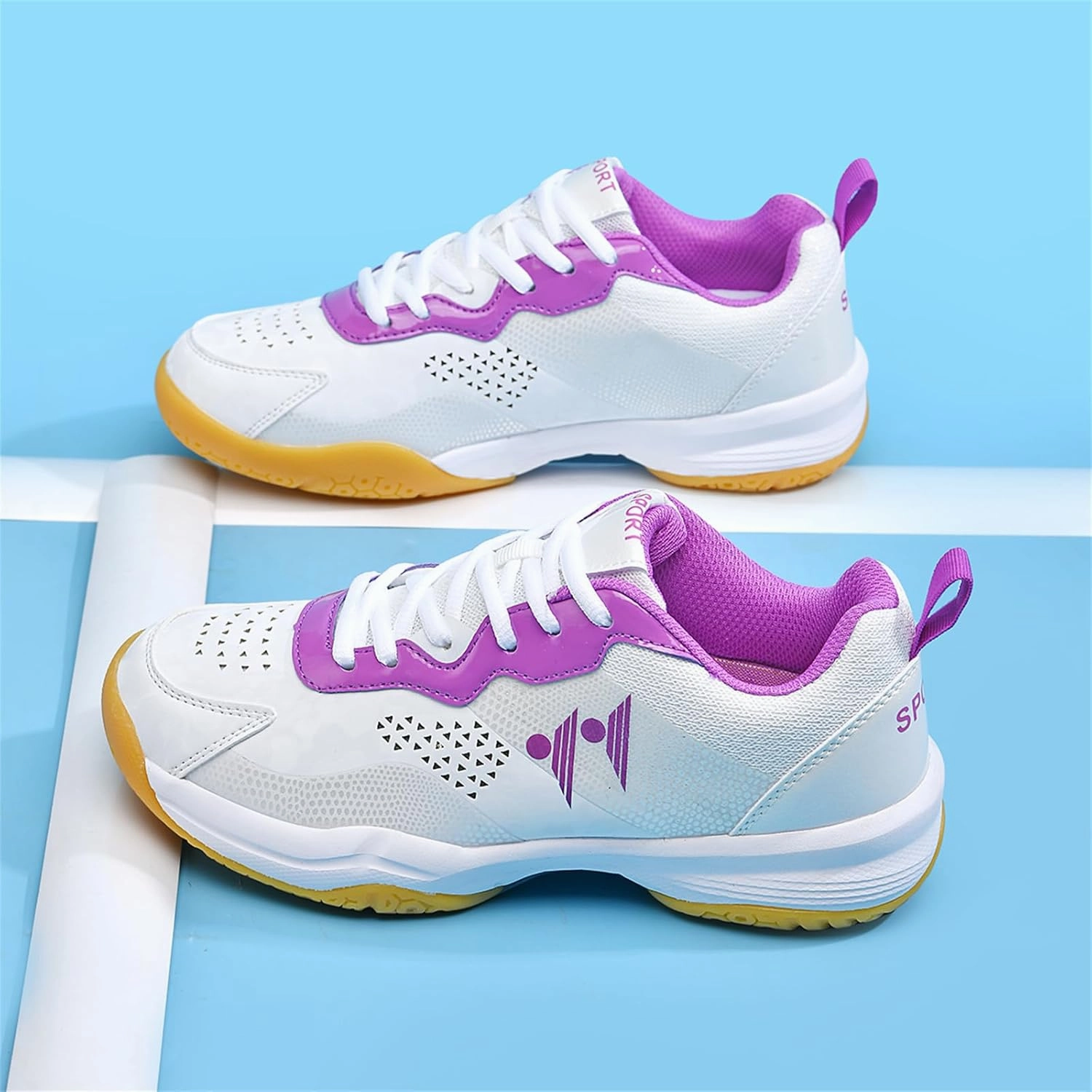 Women's Badminton Shoes Lightweight Volleyball Pingpong Tennis Sneakers Anti-Slip Indoor Court Shoes,Purple,37 Best Badminton Shoes Brand