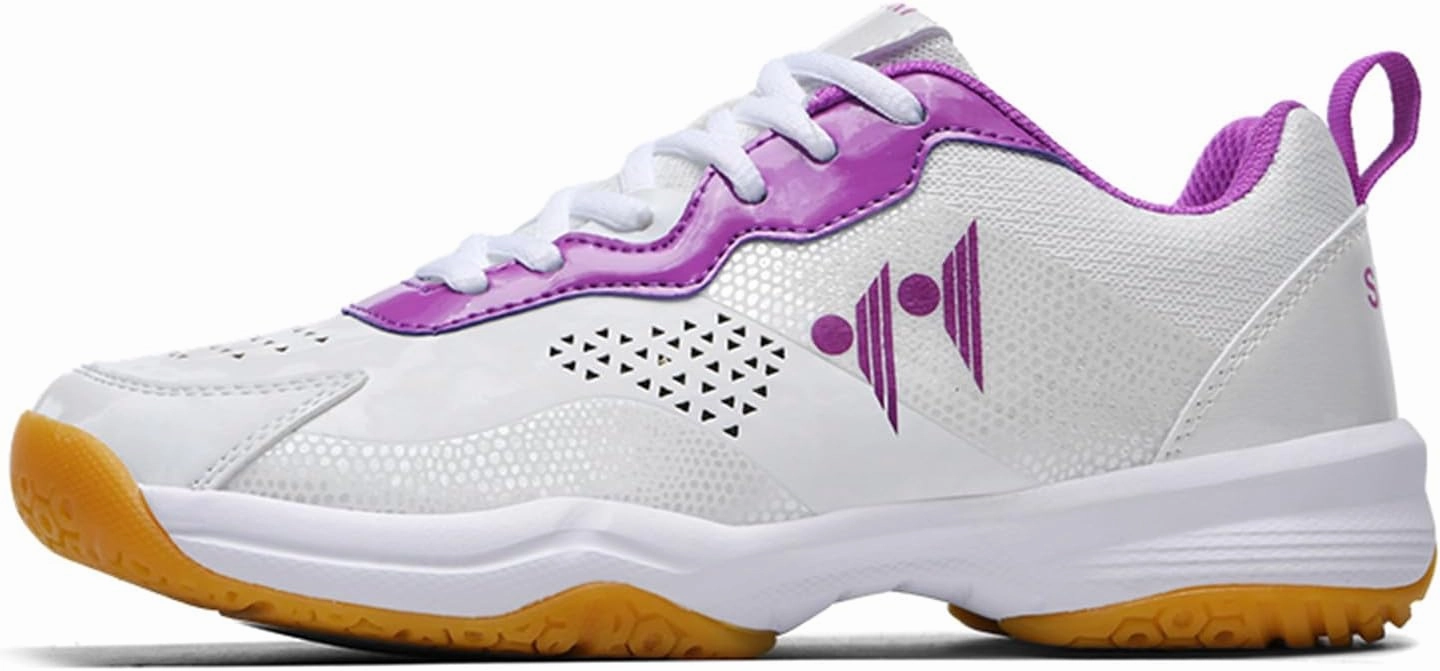 New Badminton Shoes Women's Badminton Shoes Lightweight Volleyball Pingpong Tennis Sneakers Anti-Slip Indoor Court Shoes,Purple,37