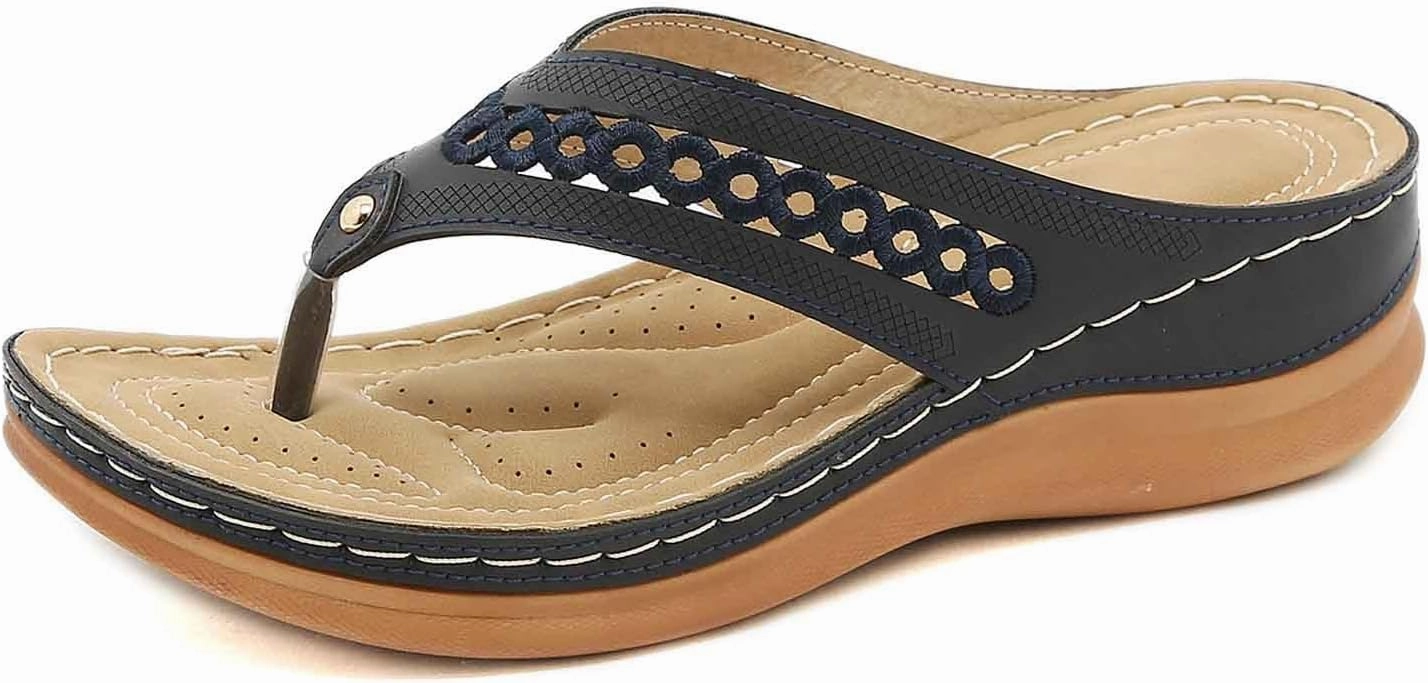 Women's Breathable Slip On Thong Sandals Comfortable Wedge Heel Flip Flops Lightweight For Daily Wear Spring Yellow Volleyball Shoes