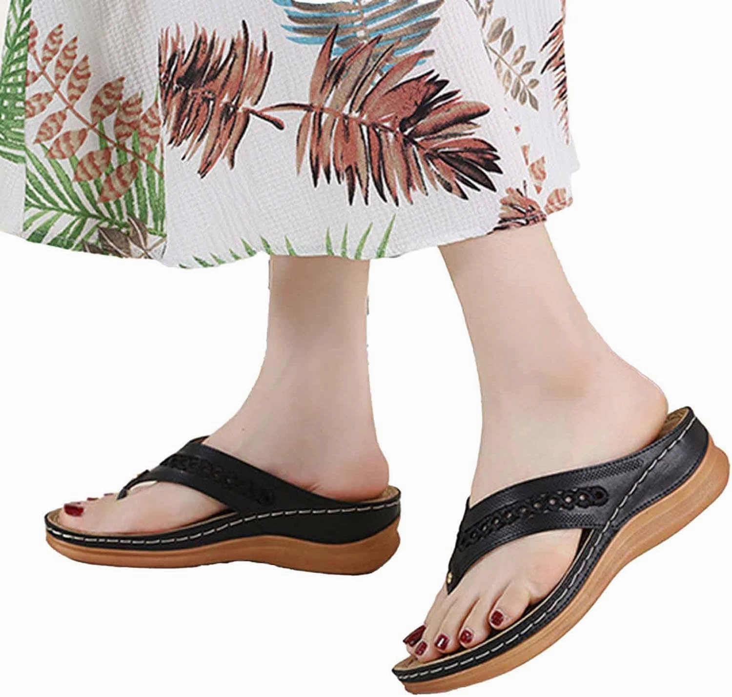 Gel Rocket 8 Volleyball Shoes Women's Breathable Slip On Thong Sandals Comfortable Wedge Heel Flip Flops Lightweight For Daily Wear Spring