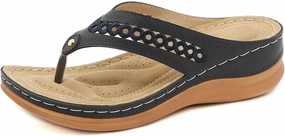 Women's Breathable Slip On Thong Sandals Comfortable Wedge Heel Flip Flops Lightweight For Daily Wear Spring Middle Blocker Volleyball Shoes