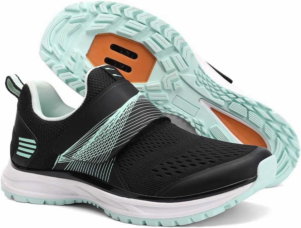 Wide Fitting Road Cycling Shoes Women's Indoor and Outdoor Cycling Shoes - Comfortable and Breathable - Compatible With SPD Cleats