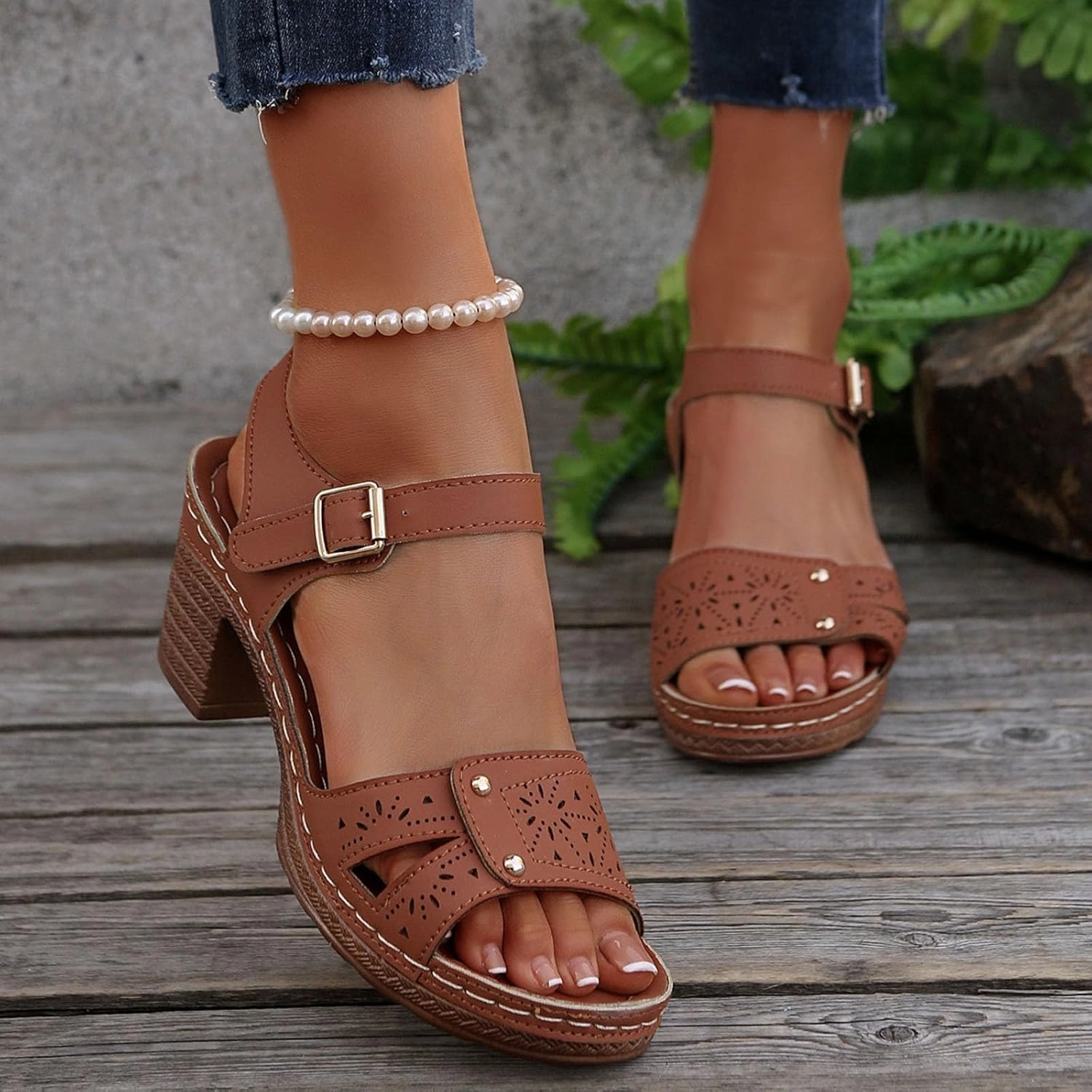 Women's Platform Wedge Sandals Casual Hollow Out Open Toe Sandal Adjustable Ankle Strap Lightweight Walking Shoes Arch Support Peep Slippers Workout Comfortable Sandals Bling Tennis Shoes