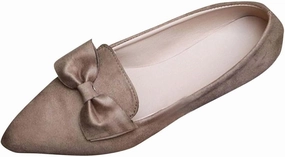 Women's Pointy Toe Loafer Fashion Faux Suede Work Flat Shoes Comfortable Slip on Ballet Women's Flats Casual Dressy Flip Flops With A Back