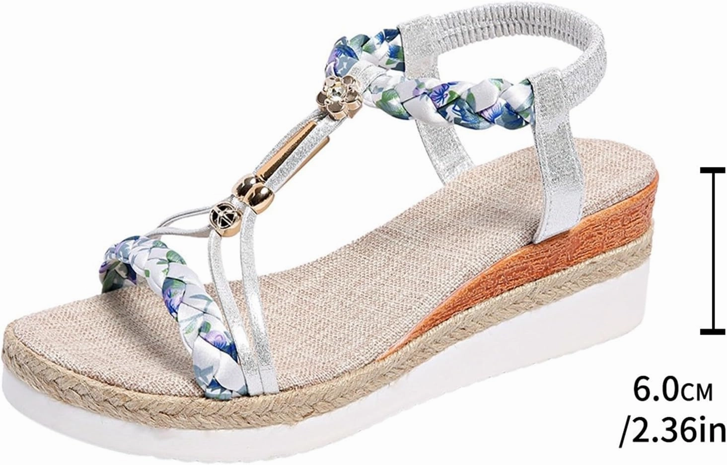 Women's Sandals Elastic Ankle Strap Jeweled Bohemian Sandals Summer Beach Walking Arch Support Flats Shoes Academy Sports Flip Flops