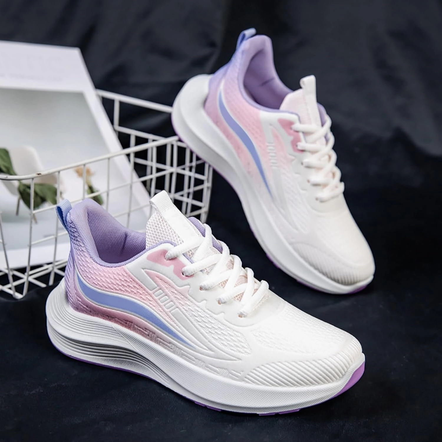 Shoes Training Running Women's Walking Shoes Lace Up Low Top Sneaker Comfortable Running Tennis Athletic Gym Workout Cross Training Sneakers