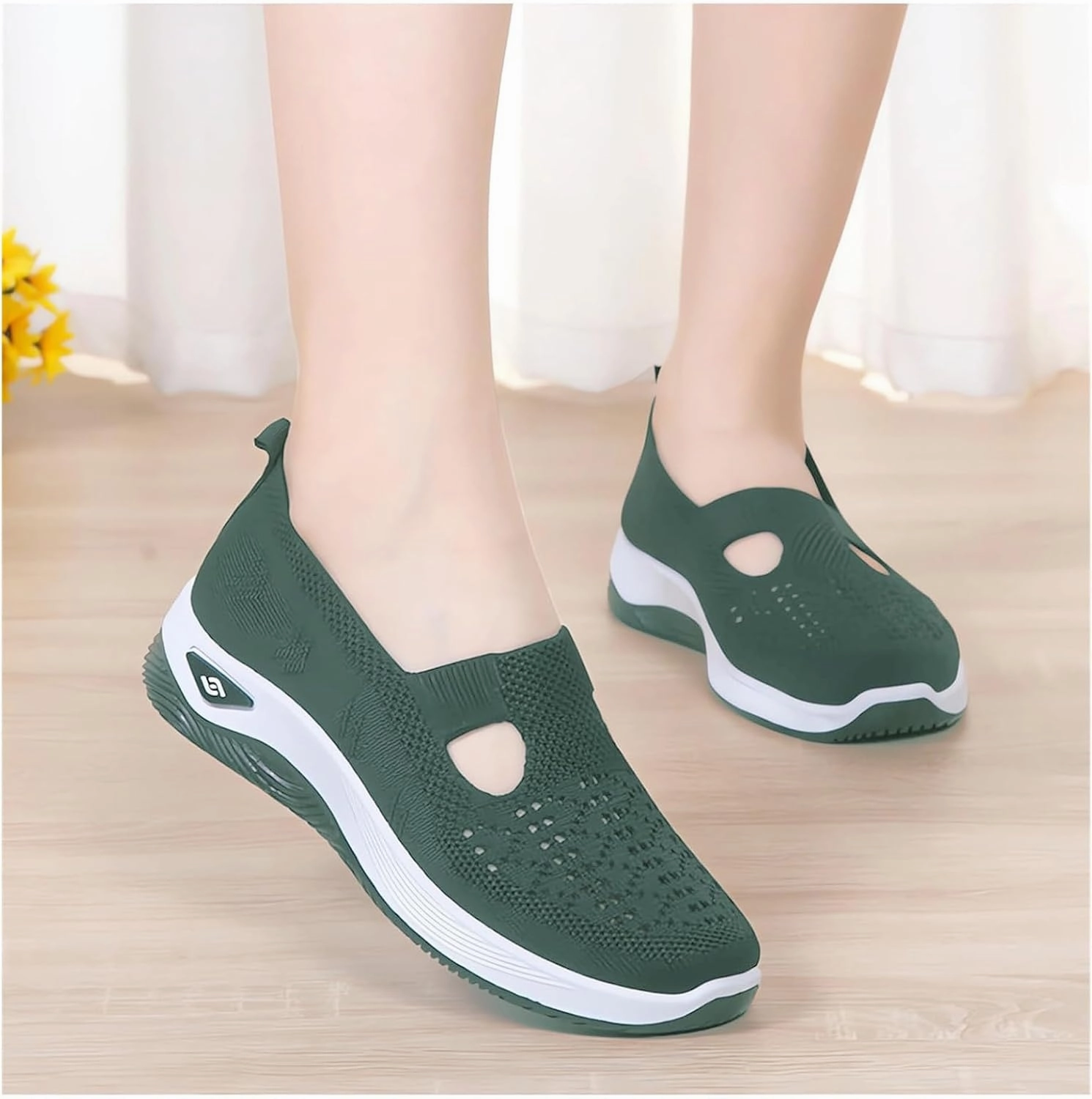 Most Durable Tennis Shoe Women's Woven Orthopedic Breathable Soft Shoes Ortho Walking Non-Slip Arch Support Walking Slip on Shoes Comfort Casual Running Diabetic Foam Sneakers Mesh Up Running Going Out Flat Sneaker