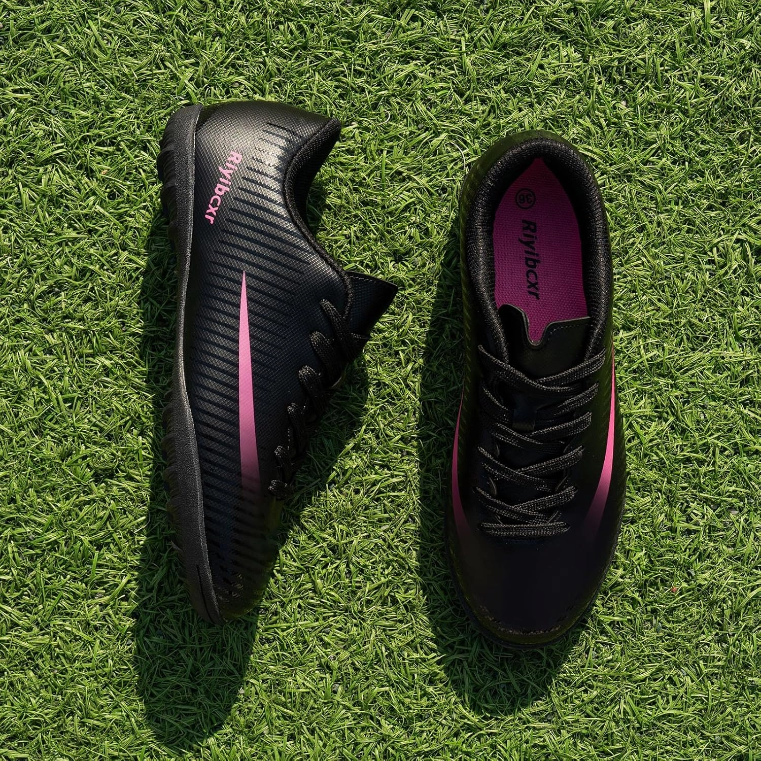 Women Soccer Cleats Lace-Up Turf Football Shoes Indoor Outdoor Low-Top Fustal Soccer Training Cosmic Soccer Cleats