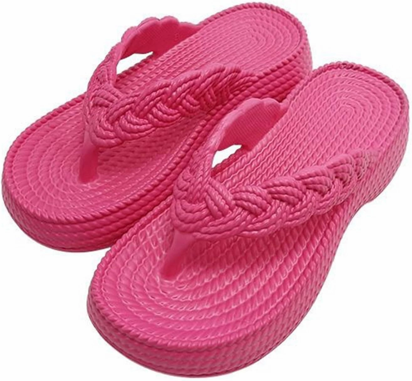 Flip Flops On The Dock Women Wedge Platform Flip Flops Beach Clip Toe Slippers Summer Slip on Thong Sandals Lightweight Comfort Flip-Flops