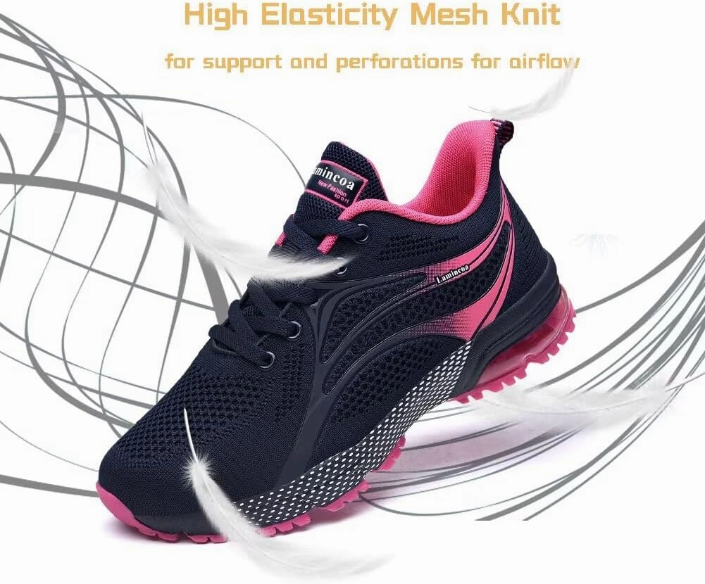 Womens Air Running Shoes Non Slip Tennis Walking Shoes Women Mesh Cushion Sneakers for Gym Workout Sports Best Light Weight Badminton Shoes