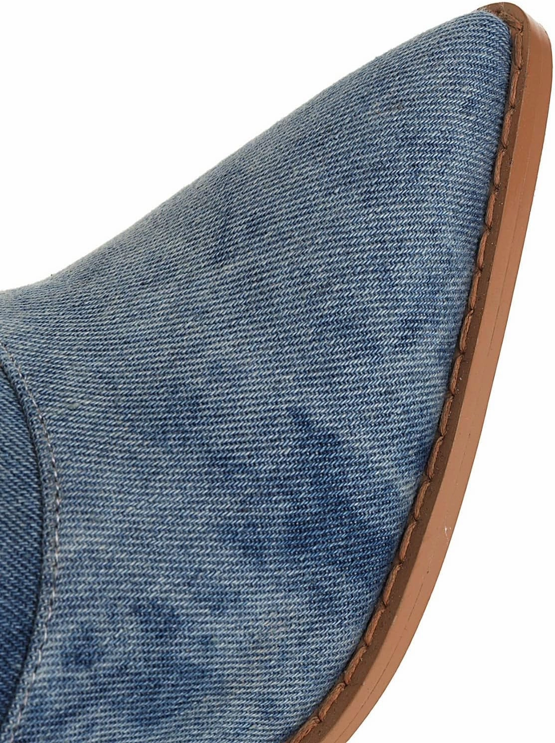 Gladiator Boots Knee High Womens Denim Knee High Boots - Fashion Casual Pointed Toe Chunky Heel Slip on High Boots Fall Solid Comfortable Ladies Square High Heel Shoes