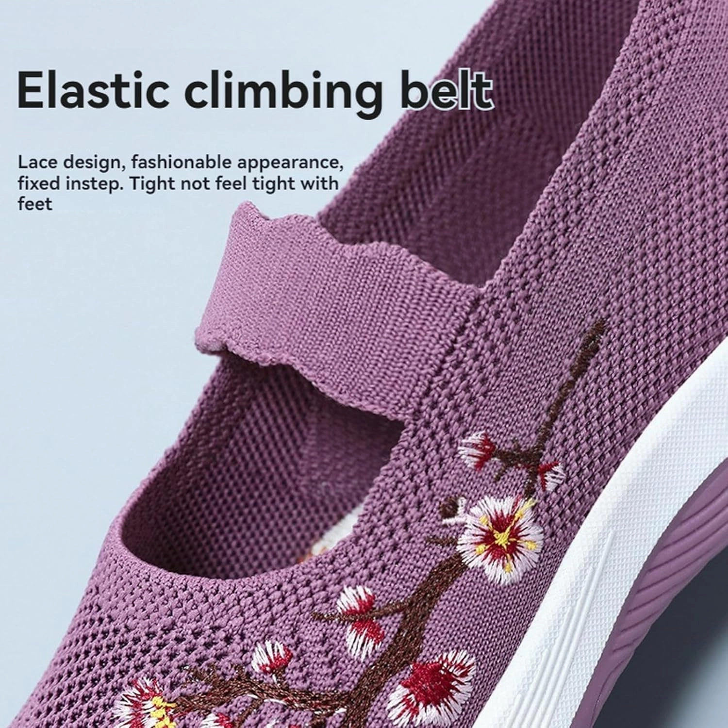 Tennis Shoes Lacoste Womens Embroidered Flower Shoes Slip On Knit Flat Loafers Woven Orthopedic Casual Breathable Soft Sole Sneakers Arch Support Stretch Mesh Platform Comfortable Walking Nurse Shoe