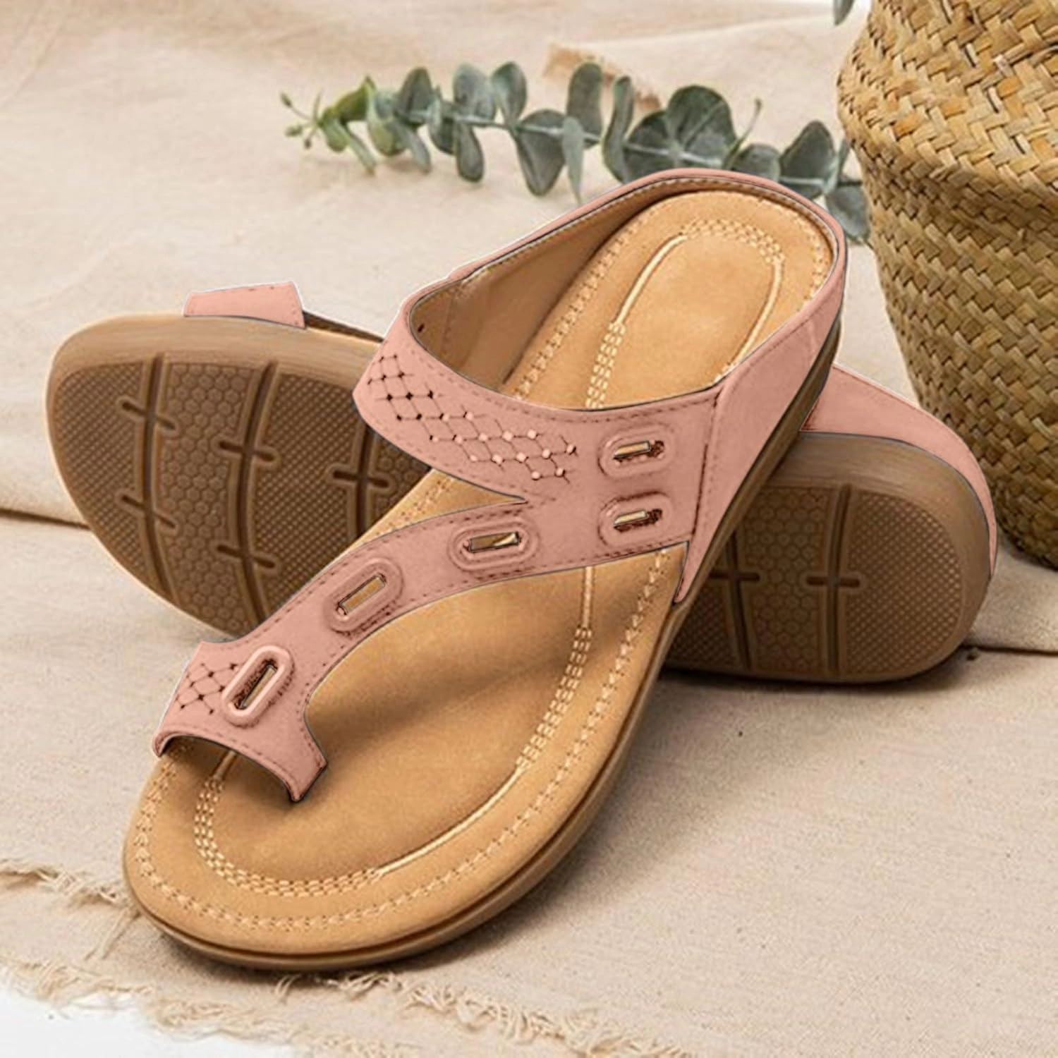 Womens Summer Flip Flops Casual Walking Wedges Platform Recovery Flipflops Pillow Soft Summer Beach Shoes Flip Flops With Support For Walking