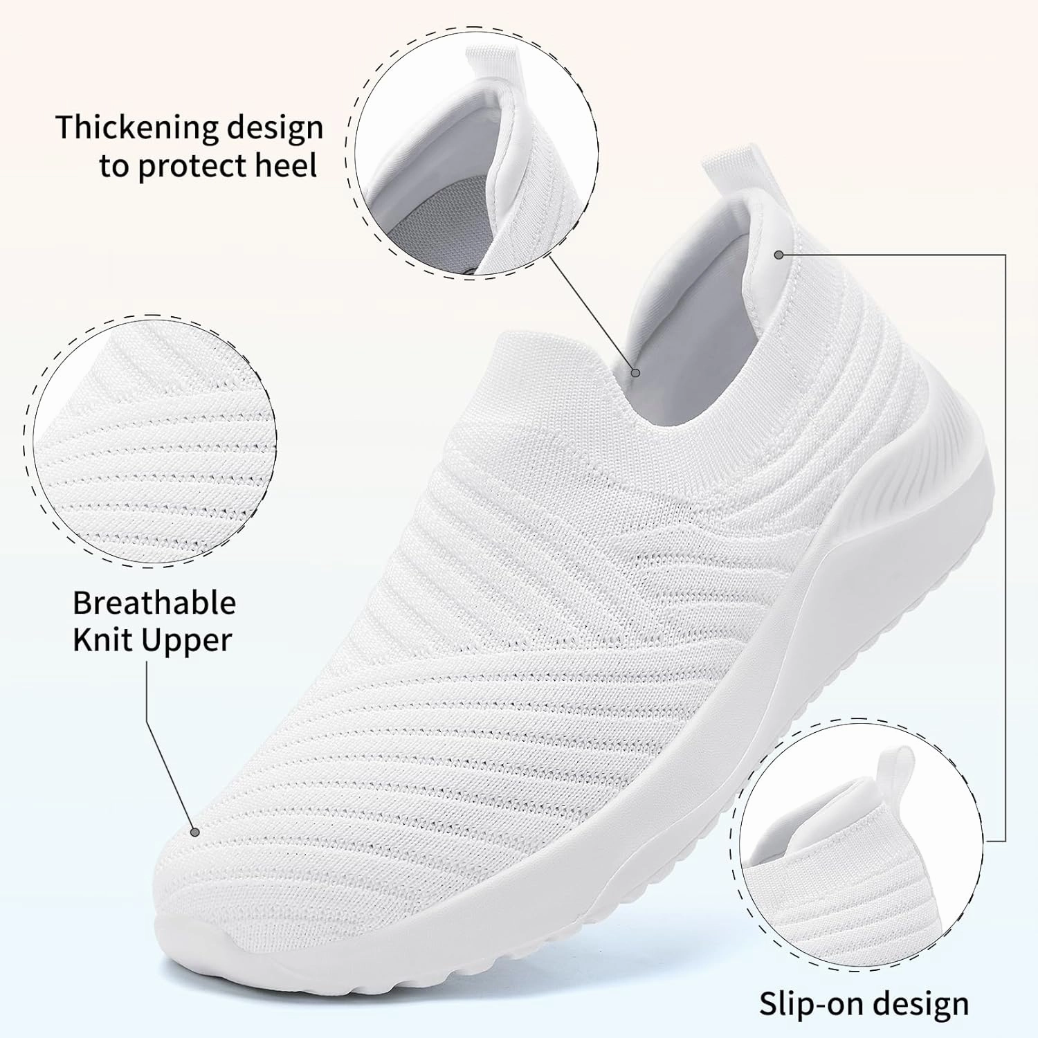 Womens Walking Shoes Slip on Sneakers Comfortable Knitted Mesh Sneakers Lightweight Casual Work Shoes Nivia Appeal Badminton Shoes