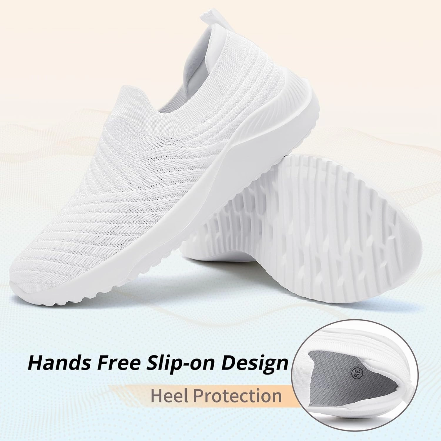 Womens Walking Shoes Slip on Sneakers Comfortable Knitted Mesh Sneakers Lightweight Casual Work Shoes Difference Between Volleyball And Badminton Shoes