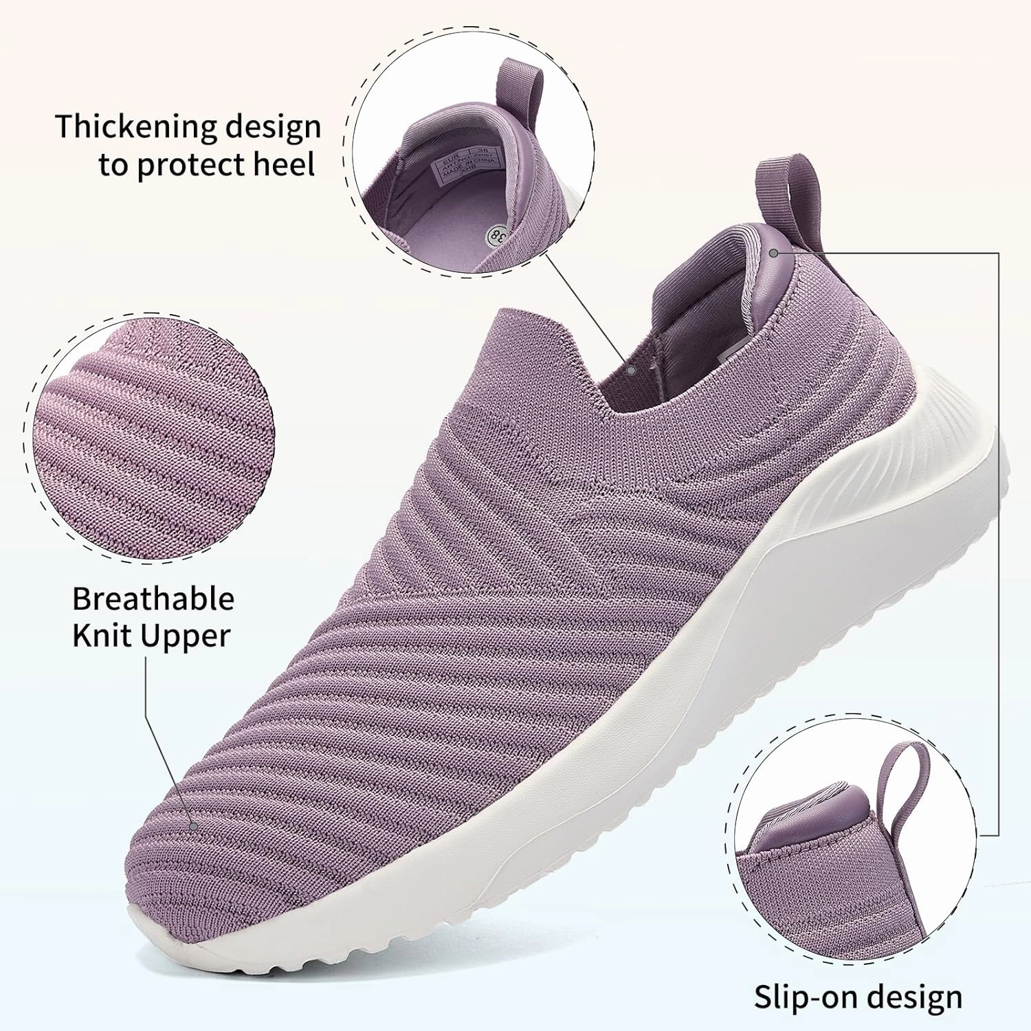 Womens Walking Shoes Slip on Sneakers Comfortable Knitted Mesh Sneakers Lightweight Casual Work Shoes Best Shoes