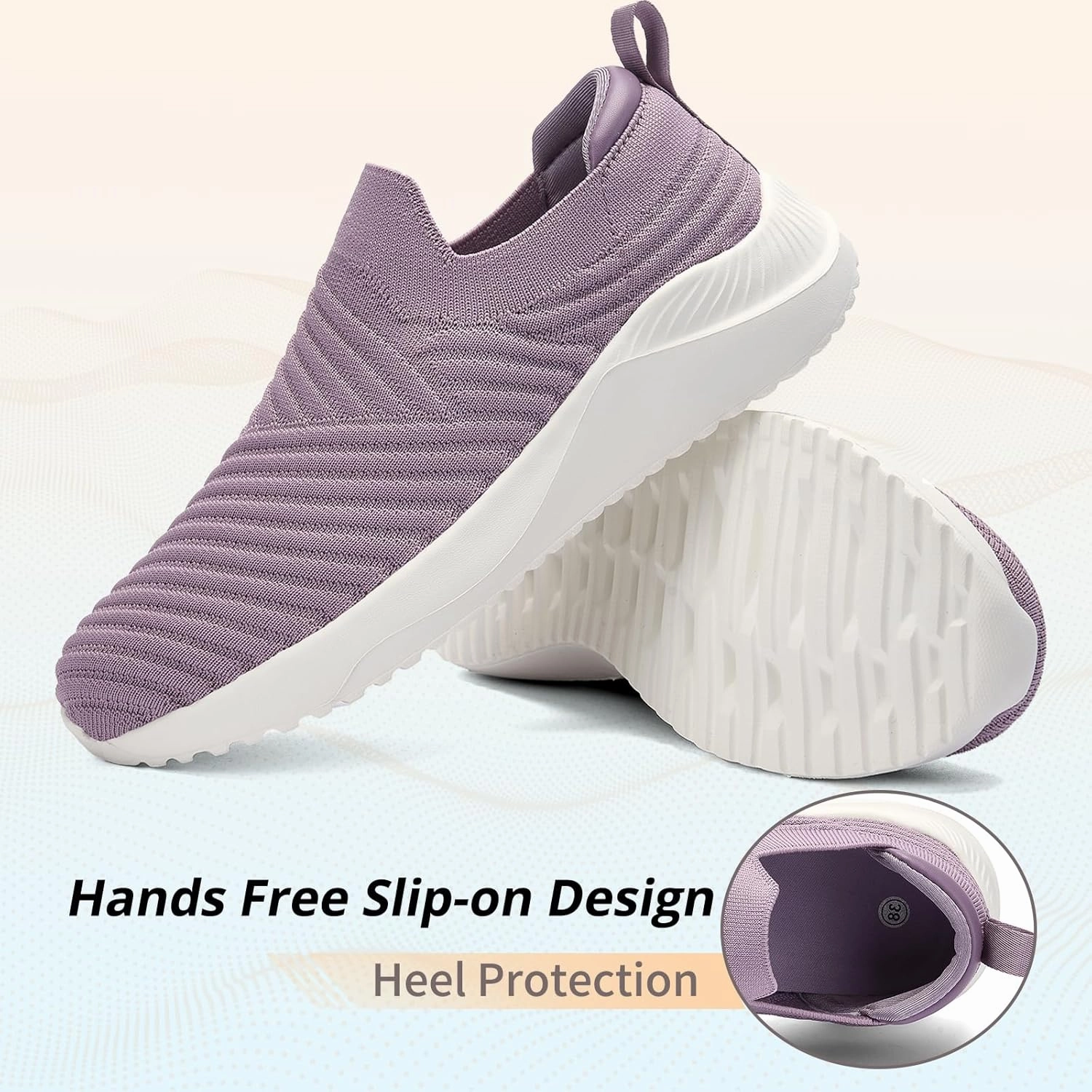 Squash Badminton Shoes Womens Walking Shoes Slip on Sneakers Comfortable Knitted Mesh Sneakers Lightweight Casual Work Shoes