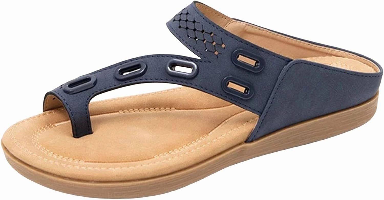 Washing Flip Flops Womens Wedge Sandals Leather: Sandal, Rubber Sole, Comfortable Walking, Casual Slip on Summer Shoes