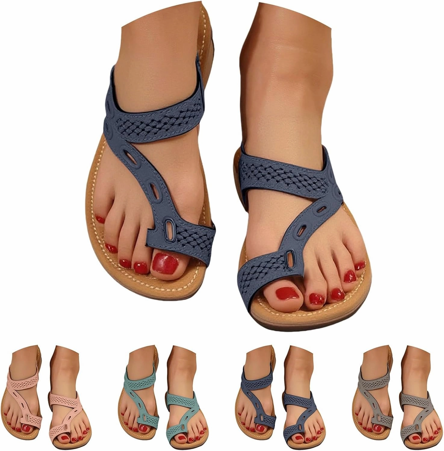 Byu Flip Flops Womens Wedge Sandals Leather: Sandal, Rubber Sole, Comfortable Walking, Casual Slip on Summer Shoes