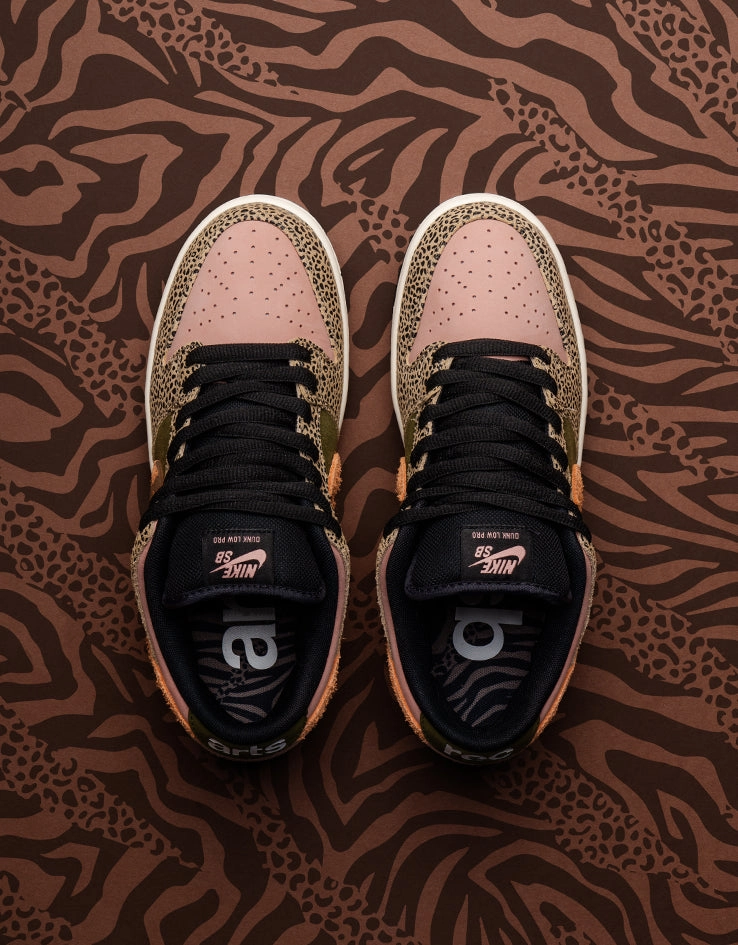 Nike Mtb Bike Shoes Nike SB 'Arts-Rec' Dunk Low Pro Skate Shoes - Khaki/Amber Brown-Rough Green-Rust Pink