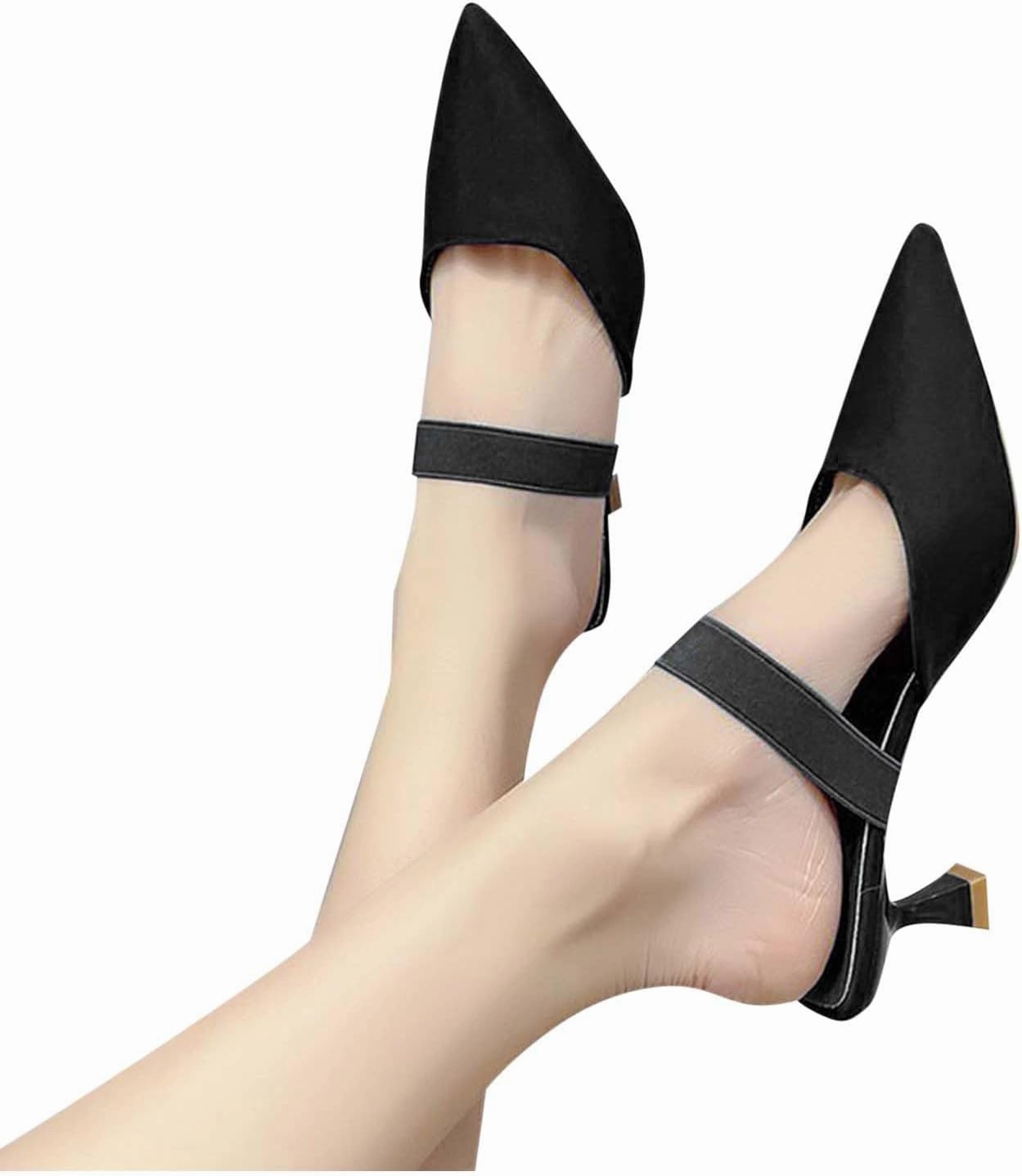 Women's High Heel Sandals, Closed Pumps Pointed Toe Strappy Slip-on Stiletto Slippers Party Prom Casual Dress Mules Glossier Flip Flops