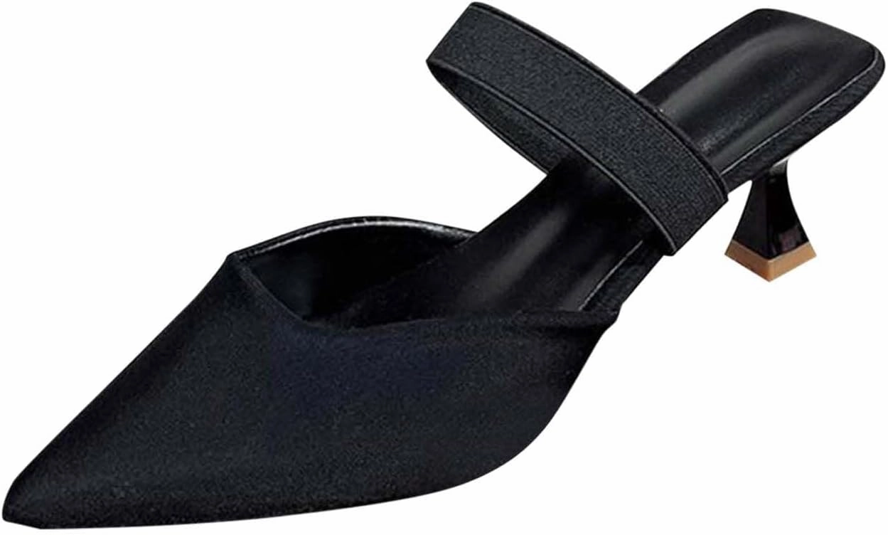 Women's High Heel Sandals, Closed Pumps Pointed Toe Strappy Slip-on Stiletto Slippers Party Prom Casual Dress Mules Shoe Show Flip Flops