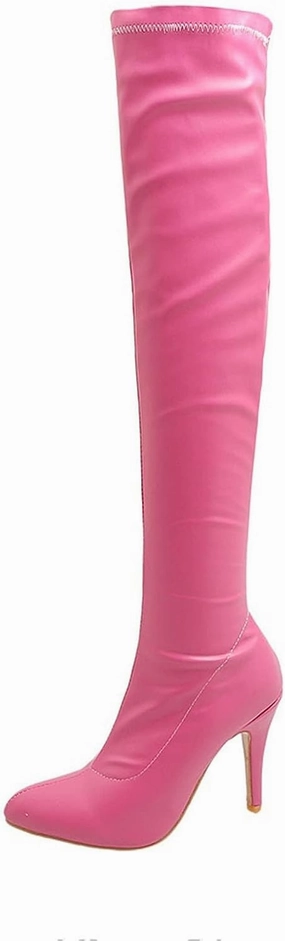 ZDLJYL Women's Thigh High Boots Over The Knee Boot Shoes Autumn Winter Stretch Pointed Toe Stiletto High-Heeled Sexy Ladies Boots Ganni Knee-high Boots